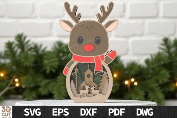 Download Layered Reindeer Christmas Decoration - Decor Collection