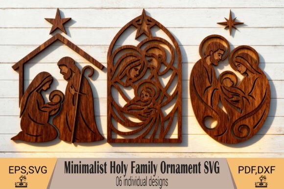 Download Minimal Holy Family Ornaments SVG - Ornaments Collection