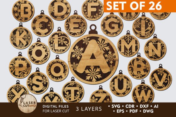 Download Laser Cut Christmas Baubles ORNAMENTS - Ornaments Collection