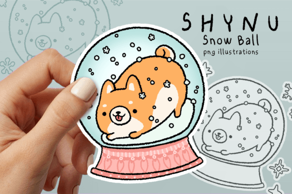 Download Snow Ball Shiba Dog Retro Christmas Png - Retro christmas png Collection