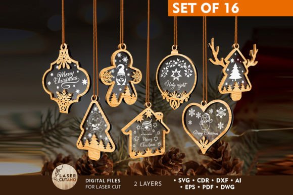 Download CHRISTMAS ORNAMENTS Set Multilayer Decor - Ornaments Collection