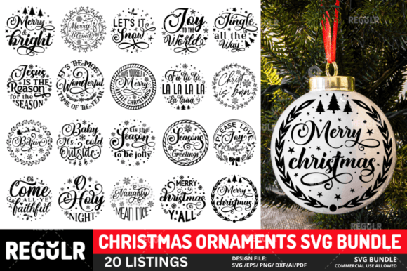 Download Christmas Ornaments SVG Bundle - Ornaments Collection