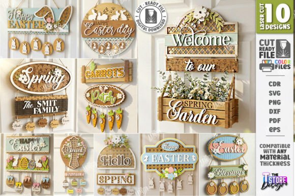 Download Easter Door Hanger Laser Cut Bundle |CNC - Premium Resources