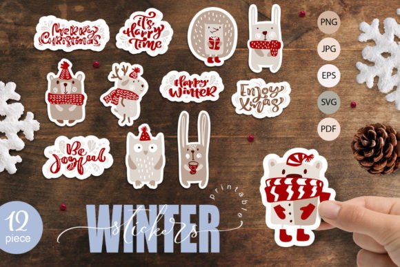 Download Christmas Winter Sticker Set Svg - Premium Bundle
