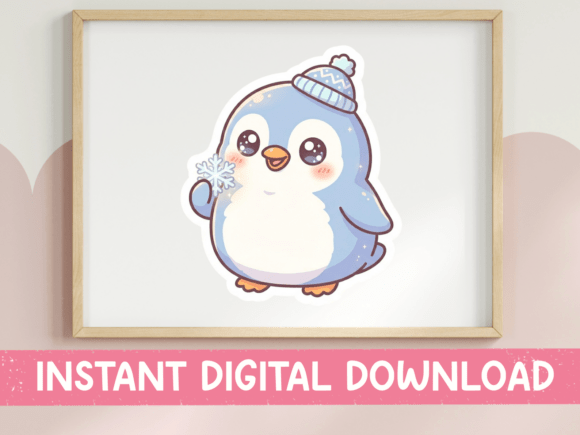 Download Snowflake Penguin Winter Sticker SVG - Premium Resources