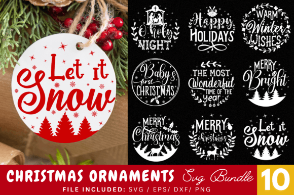 Download Christmas Round Ornaments SVG Bundle - Ornaments Collection