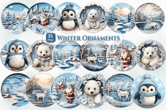 Download 3d Winter Ornaments Png - Ornaments Collection