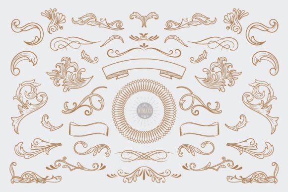 Download Vintage Flourish Ornaments Frame - Ornaments Collection