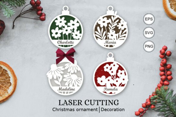 Download Flowers Christmas Personalized Ornaments - Ornaments Collection