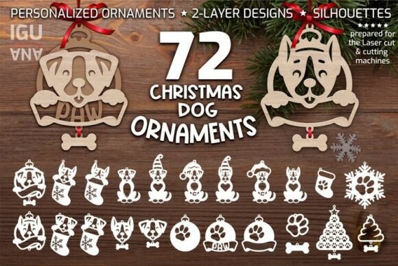 Download Personalized Christmas Dog Ornaments SVG - Ornaments Collection