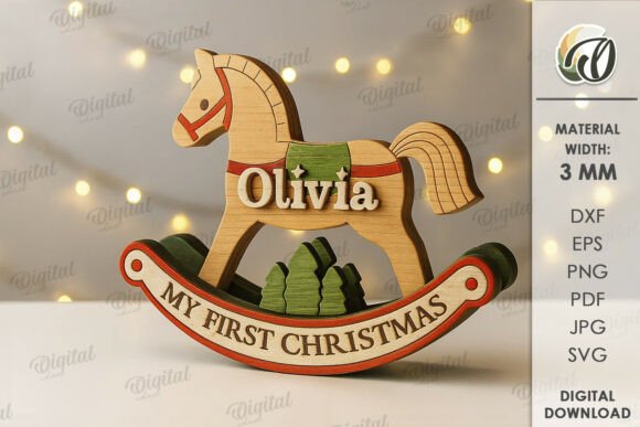 Download Baby’s First Christmas Decor Laser Cut - Decor Collection
