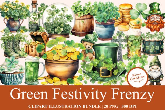 Download Green Festivity Frenzy Clipart - Festivity Collection