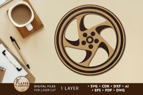 Download Decorative Wood Cut Coaster File - Decor Collection