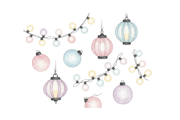 Download Watercolor Pastel Holiday Decorations - Holiday decorations Collection