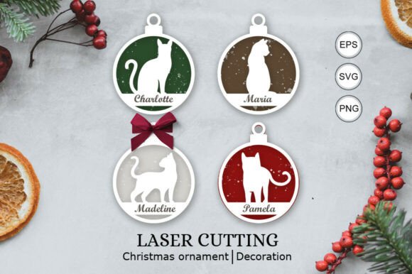 Download Cat Christmas Personalized Ornaments SVG - Ornaments Collection